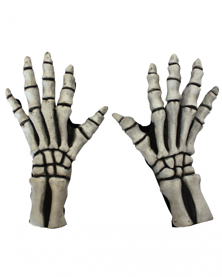 Skelett Handschuhe Wei F R Halloween Horror Shop