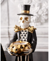 Skeleton Gentleman With Jack O Lantern Tealight Holder Horror Shop