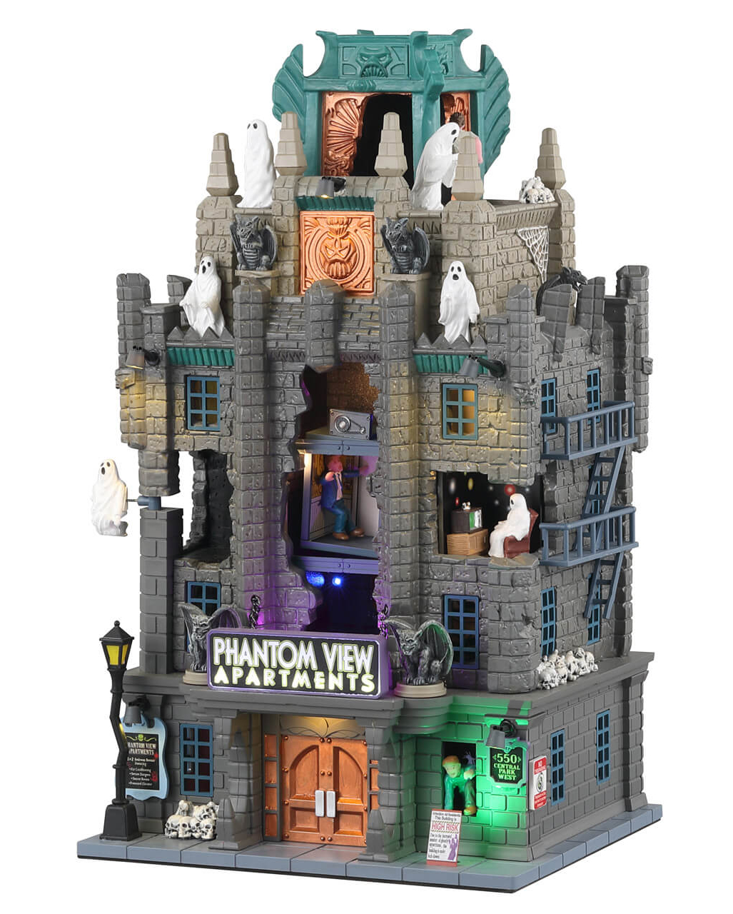 Lemax Spooky Town Phantom View Apartments Horror Shop