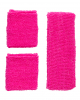 Neon Schweißband Set Pink als Kostümzubehör 
