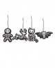 Black Skeleton Cookie Ornaments 4 Pcs. 
