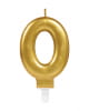 Number Candle 0 Metallic Gold 