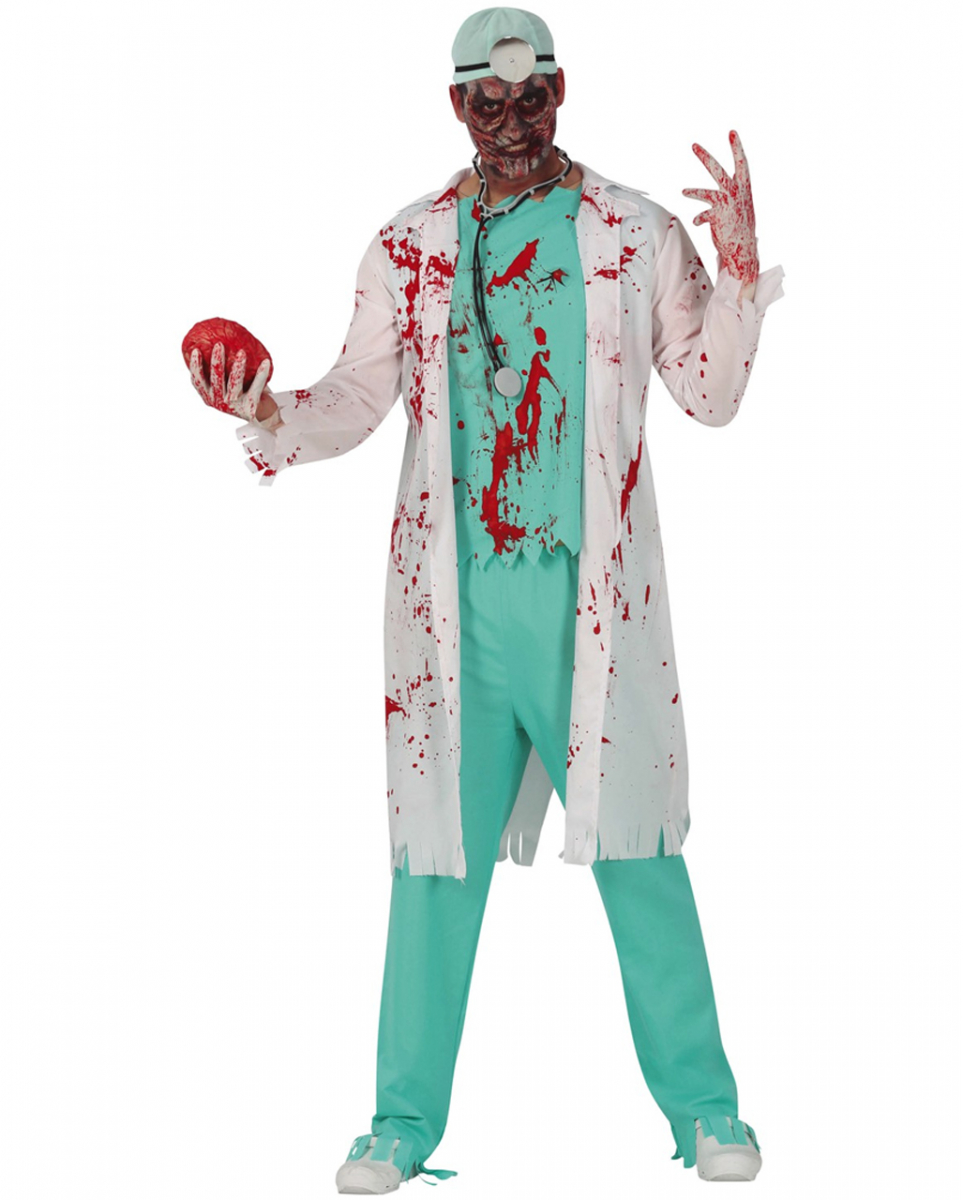 Blutiges Zombie Chirurg Arzt Herrenkostüm für Halloween
