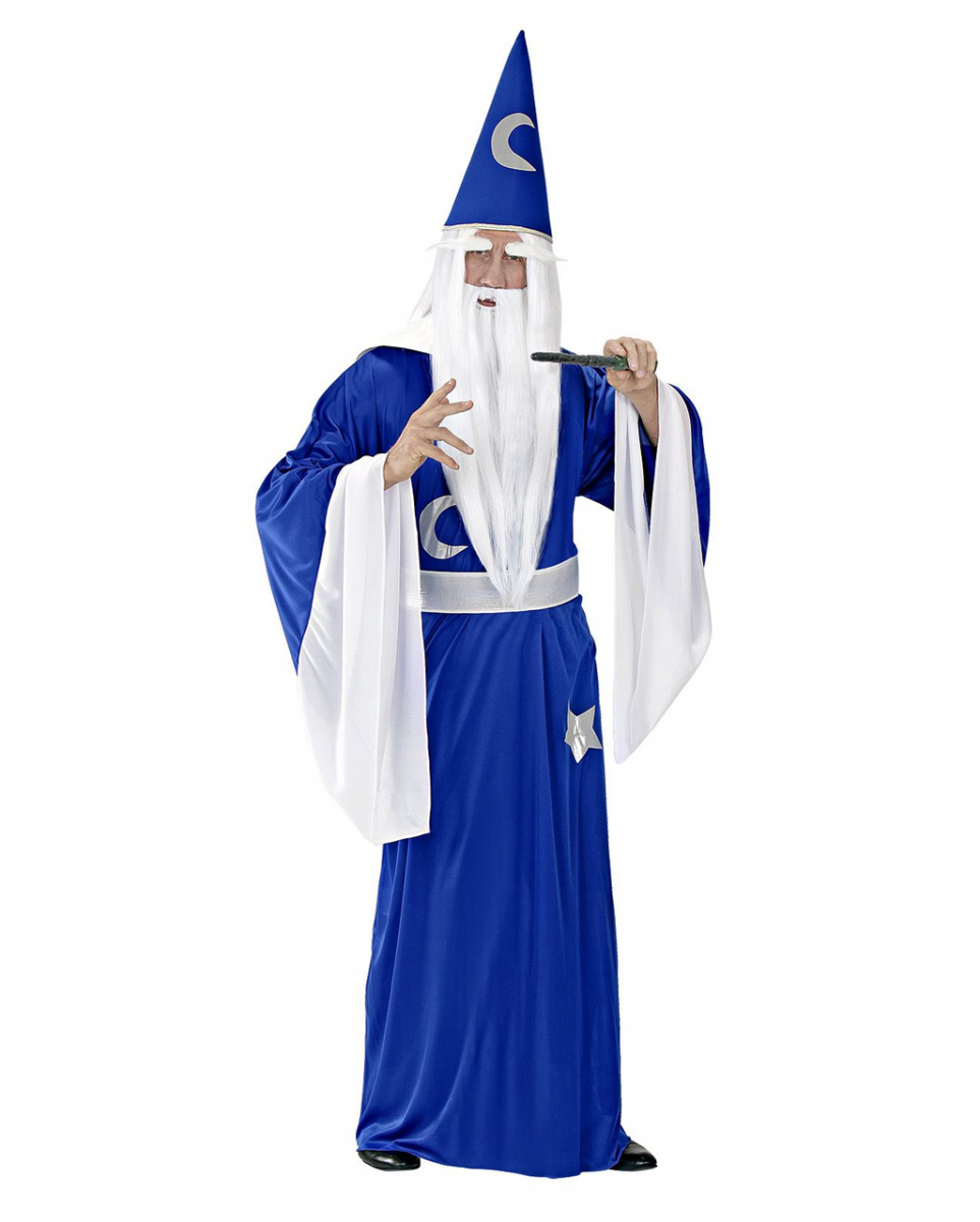 Zauberer Kostüm Blau mit Hut für Fasching Halloween