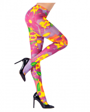 Colorful Flower Power Hippie Tights 