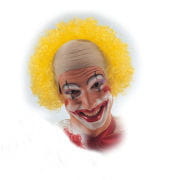 Clown bald with yellow curls 