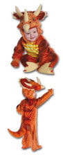 Dreihorn Dinosaurier Kostüm Rot L 