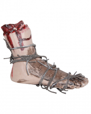 Severed Foot In Barbed Wire 