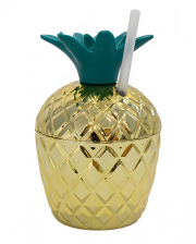 Pineapple Party Cocktail Cup With Straw 250ml 