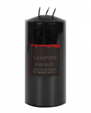 Blutende Schwarze Vampir Stumpenkerze 15cm 