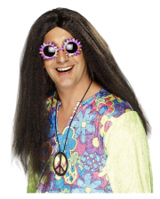 Hippie Perücke braun 