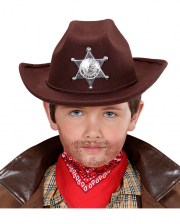Brauner Cowboy Hut Kindergröße 