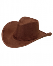 Brown Cowboy Hat - Suede Look 