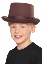 Kinder Filz Zylinder Braun