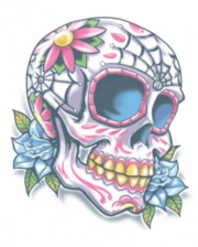 Day Of The Dead Glue Tattoo Sugar Skull 