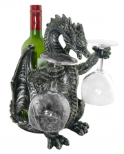 Dragon As Wine Bottle & Glass Holder 29.5cm 