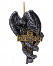 Dragon With Celtic Cross Christmas Decoration 11cm 