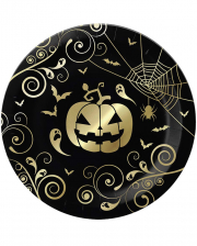 Elegant Halloween Pumpkin Paper Plates 6 Pcs. 