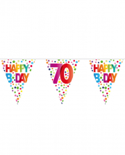 Colorful Happy B-Day 70 Pennant Garland 10m 