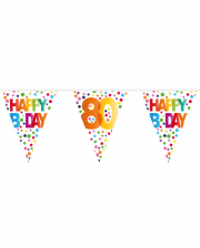 Colorful Happy B-Day 80 Pennant Garland 10m 