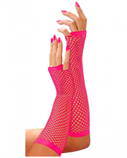 Fingerless fishnet gloves neon pink 