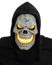 Flammen Skull LED Maske gelb 