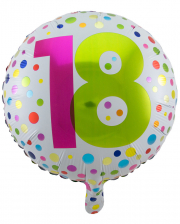 Folienballon Konfetti 18. Geburtstag 