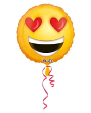 Folienballon Emoji verliebter Smiley 43cm