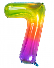 Foil Balloon Number 7 Rainbow 