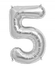 Foil Balloon Number 5 Silver 