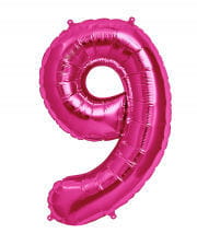 Folienballon Zahl 9 Pink 