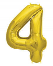 Folienballon Zahl 4 Gold 