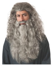Gandalf Perücke mit Bart grau 