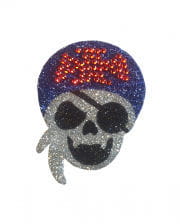 Glitter Tattoo Pirate Skull eye patch