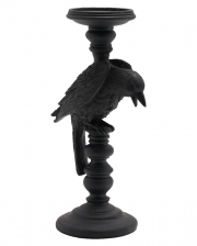 Gothic Kerzenhalter mit schwarzer Krähe 29cm 