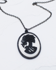 Gothic Necklace Skull Cameo 