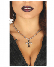 Gothic Cross Necklace With Stones