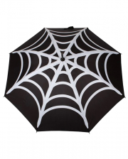 Gothic Umbrella With Spider Web Motif 