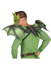Green Dragon Wings As Costume Accessory 
