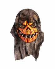 Pumpkin Head Wall Decoration With Shreds Of Fabric 