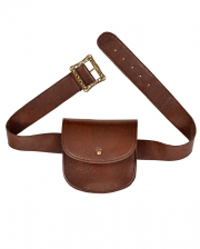 Belt With Bag In Leather Look Brown 