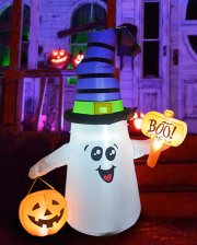 Halloween Geist mit Kürbis Deko Aufblasfigur 150 cm 
