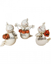 Halloween Ghosts With Pumpkins Set Of 3 