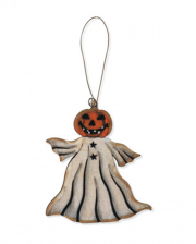 Halloween Holz Ornament Kürbisgeist 8cm 