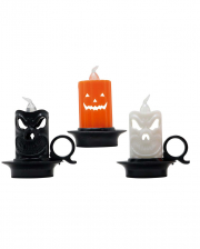 Halloween Mini-Lantern with colorfull Flickering Light 7cm 