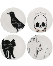 Halloween Motifs Plate Set Of 4 