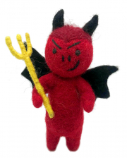 Halloween Teufel mit Dreizack Filzfigur 