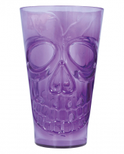 Halloween Skull Glass Purple 15cm 