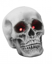 Halloween Skull With Flashing Eyes 21cm 