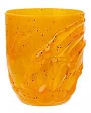 Halloween Whiskey Glas mit Skeletthand Orange 10cm 